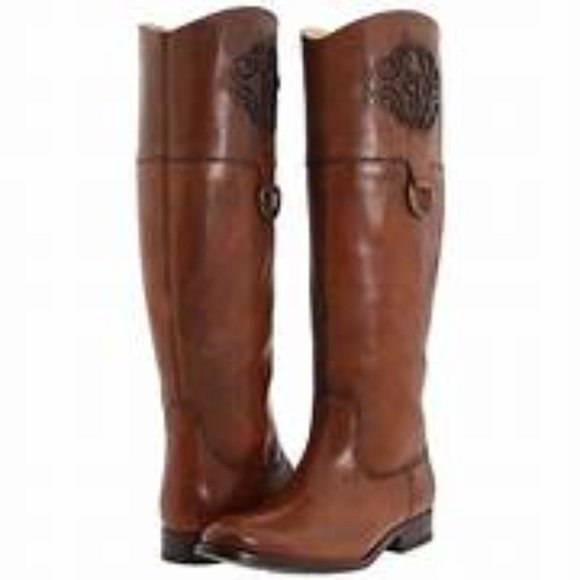 Frye Melissa Logo D Ring Riding Boots SZ 6B - Picture 1 of 15